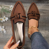 Bow Contrast Trim Point Toe Loafers | 5 Colors