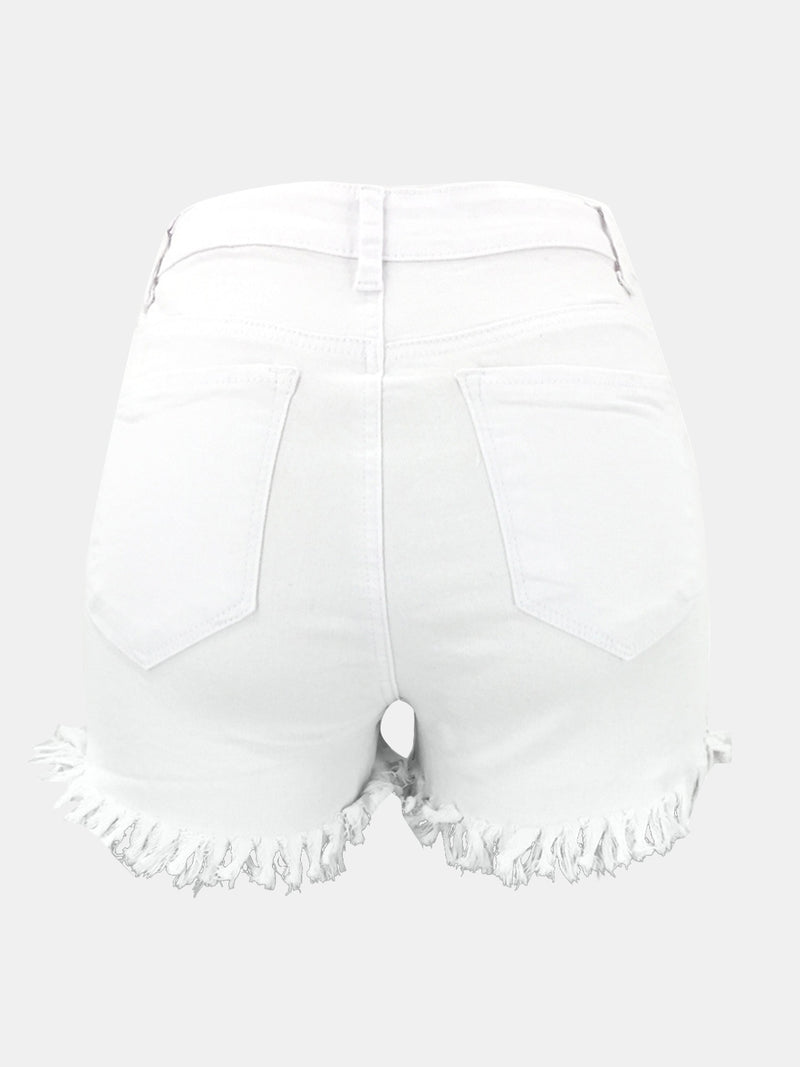 Raw Hem Button-Fly Denim Shorts | 4 Colors