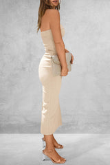 Sweet Feelings Strapless Ribbed Midi Dress | 10 Colors