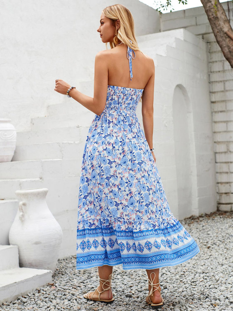 Springtime Smocked Floral Halter Midi Dress | 2 Colors