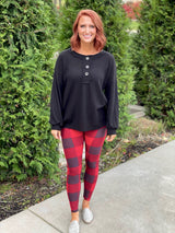 My Plaid Pocket Leggings in Red