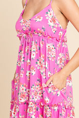 Brushed Pink Floral Pocket Dress