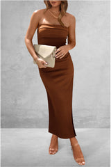 Sweet Feelings Strapless Ribbed Midi Dress | 4 Colors