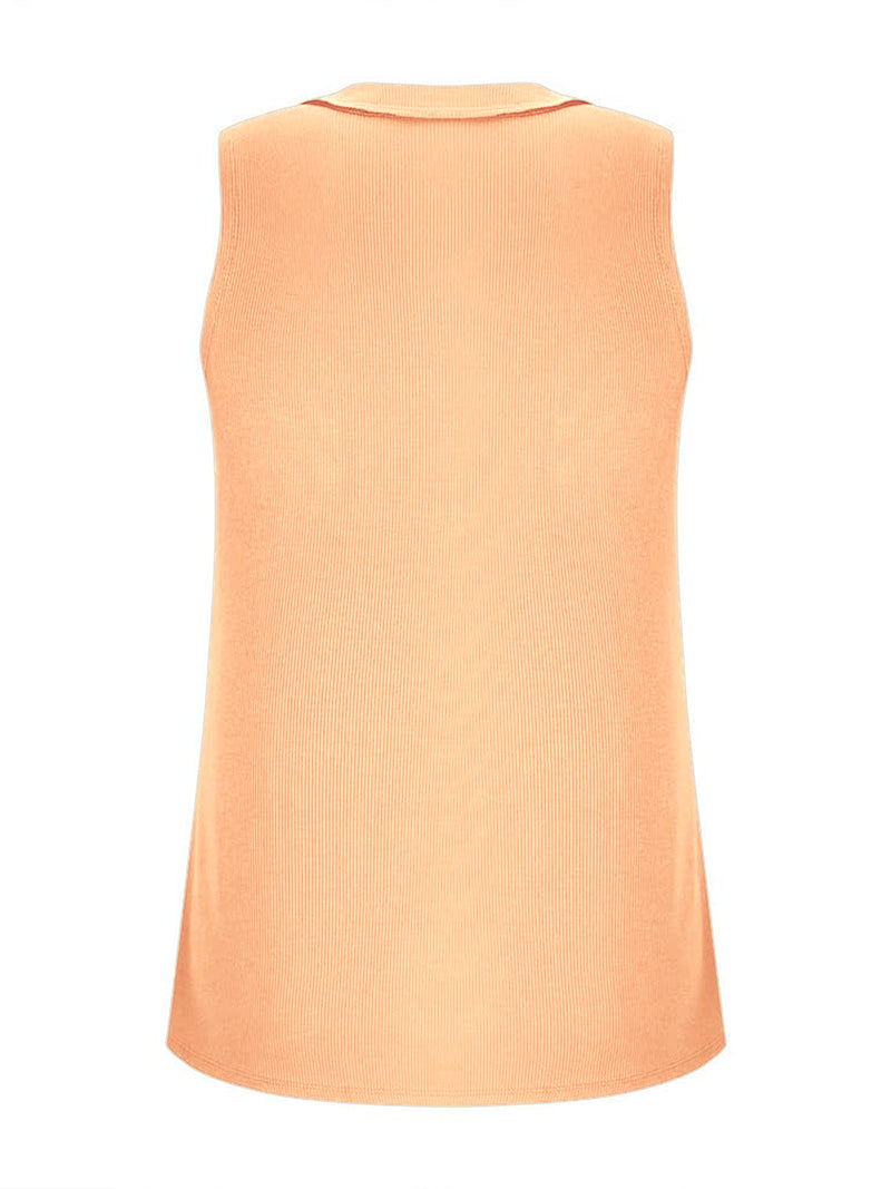 Classic V-Neck Buttoned Tank | 7 Colors