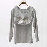 Ultra Soft Built-in-Bra Long Sleeve Top | 8 Colors