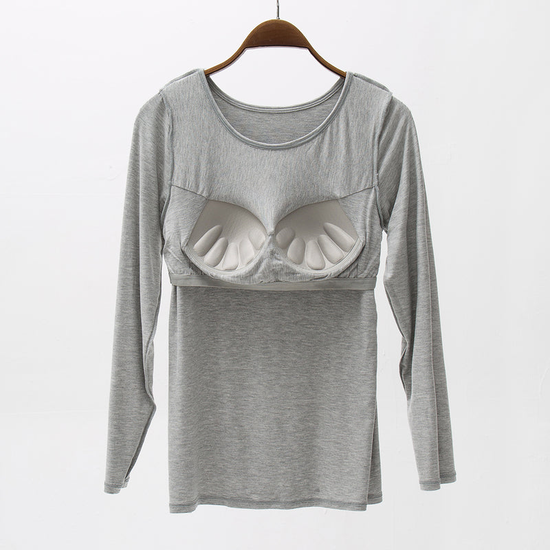 Ultra Soft Built-in-Bra Long Sleeve Top | 8 Colors