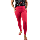 50% OFF! Ruby Red Wide Waistband Pocket Leggings