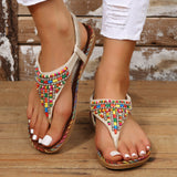 Boho Beaded Vegan Leather Sandals