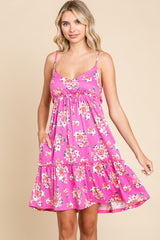 Brushed Pink Floral Pocket Dress