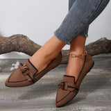 Bow Contrast Trim Point Toe Loafers | 5 Colors