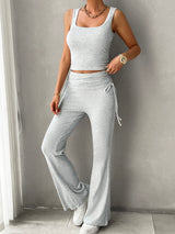 Square Neck Tank and Drawstring Pants Set | 4 Colors