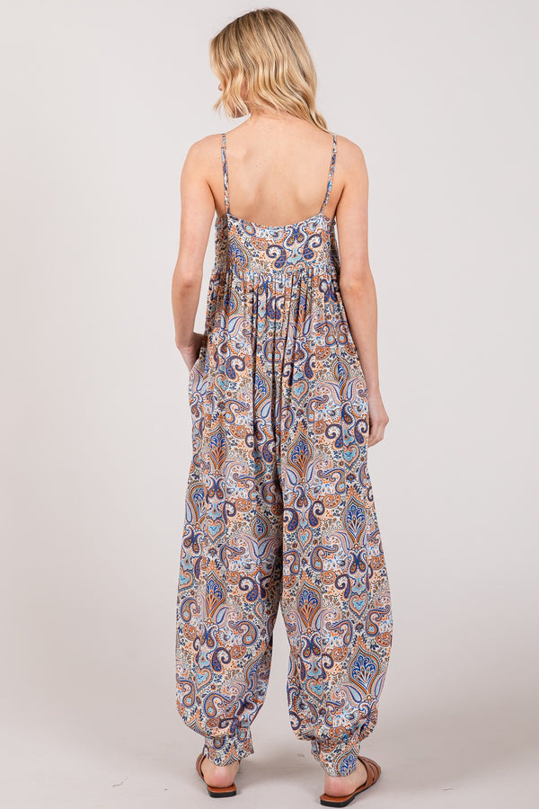 SAGE + FIG Multi Paisley Print Sleeveless Jumpsuit