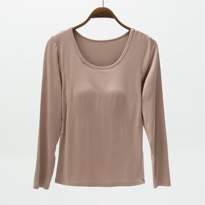 Ultra Soft Built-in-Bra Long Sleeve Top | 8 Colors