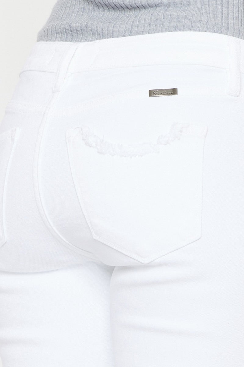 Kancan White Solid Mid Rise Skinny Jeans