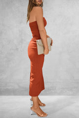 Sweet Feelings Strapless Ribbed Midi Dress | 4 Colors