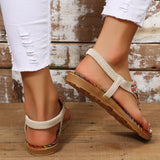 Boho Beaded Vegan Leather Sandals