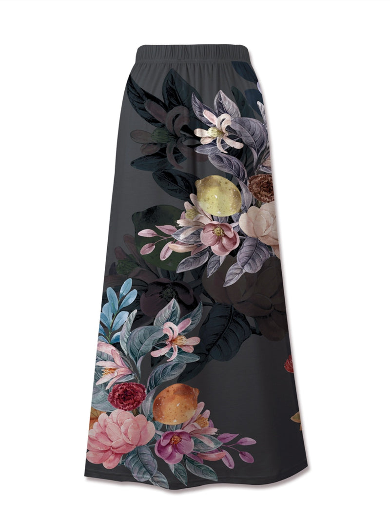 Butterfly Floral Soft Draped Maxi Skirt | 2 Prints