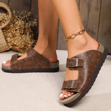 Trendy PU Leather Buckle Sandals | 4 Colors