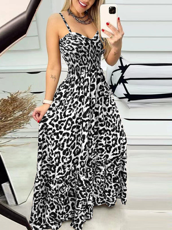 Leopard Sweetheart Smocked Maxi Dress - 6 Colors