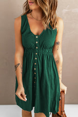 Sleeveless Button Detail Pocket Mini Dress | 5 COLORS!