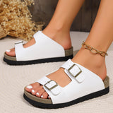 Trendy PU Leather Buckle Sandals | 4 Colors