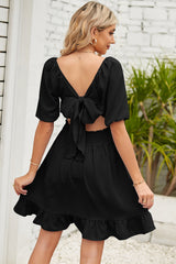 Classy Feminine Ruched Tie Back Dress - 3 Colors