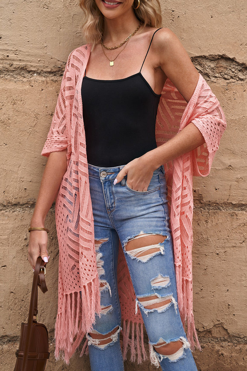 Breezy Chic Fringe Openwork Cardigan | 5 Colors