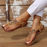 Boho Beaded Vegan Leather Sandals