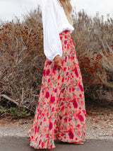 Strawberry Fields Floral Pleated Maxi Skirt