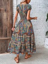 Imagine Smocked Printed Boho Dress