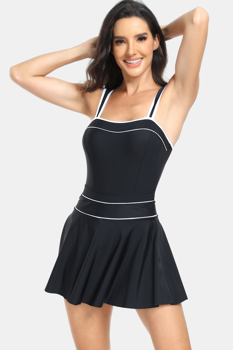 Swim Dress Set w/ Removable Skirt | 4 Colors