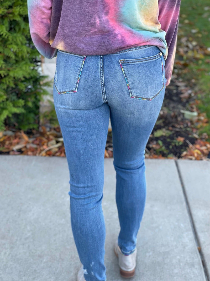 Enchanting Embroidered Judy Blue Skinny Jeans