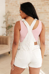 Judy Blue Ecru Cutoff Overall Shortalls!