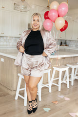 Champagne and Roses Satin Blazer by ee:some