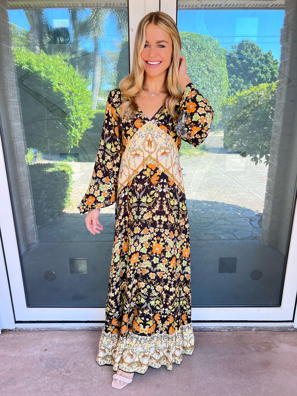 Boho Beauty Floral Midi Dress