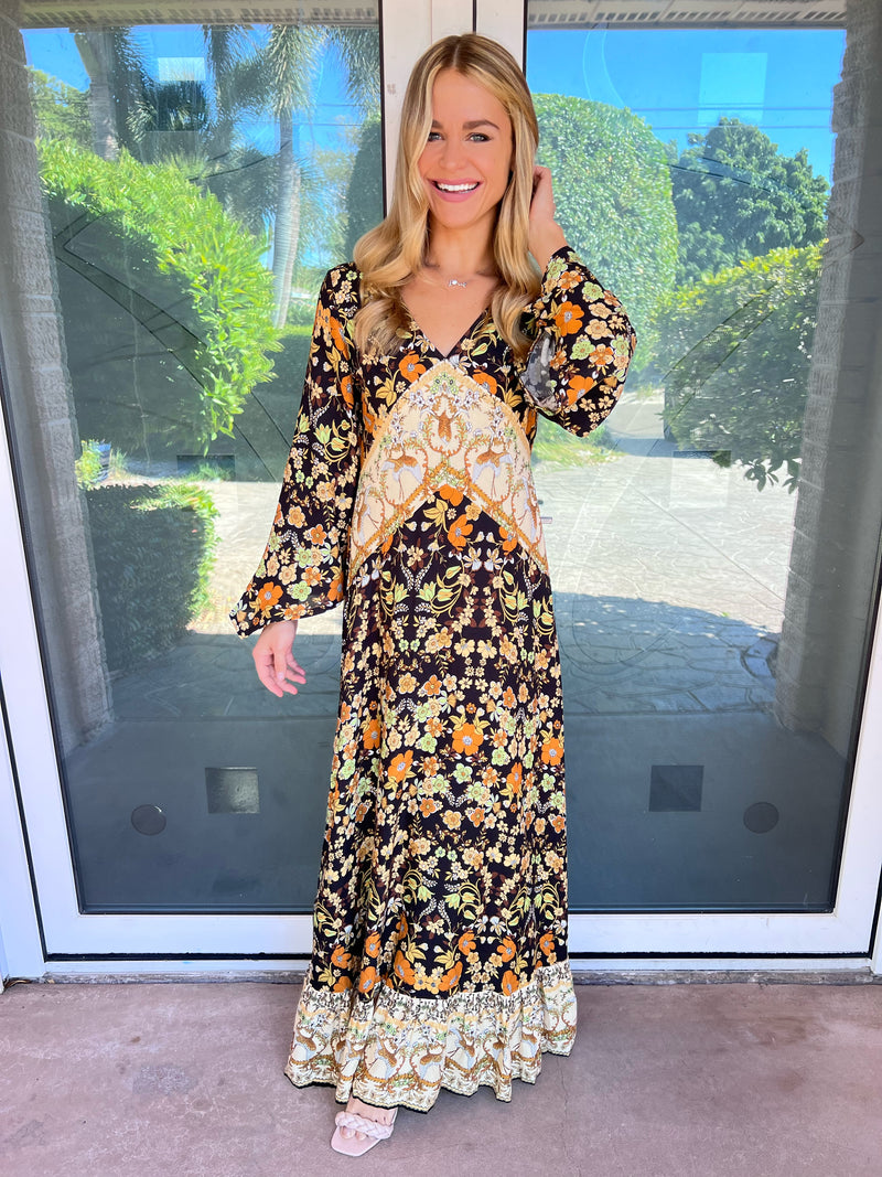 Boho Beauty Floral Midi Dress