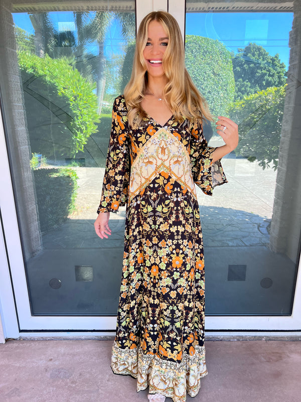 Boho Beauty Floral Midi Dress