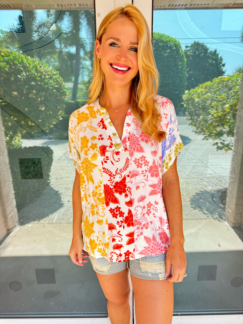 Colorful Blooms Blouse by White Birch