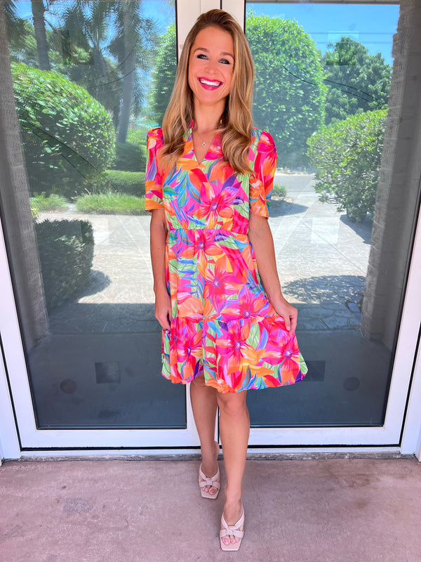 Colors of Summer Bright Floral Dress