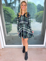 Forest River Plaid Romper Skort Dress - White Birch