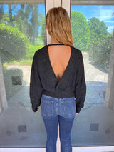 Stonewashed Reverie Open Back Sweatshirt | 2 Colors