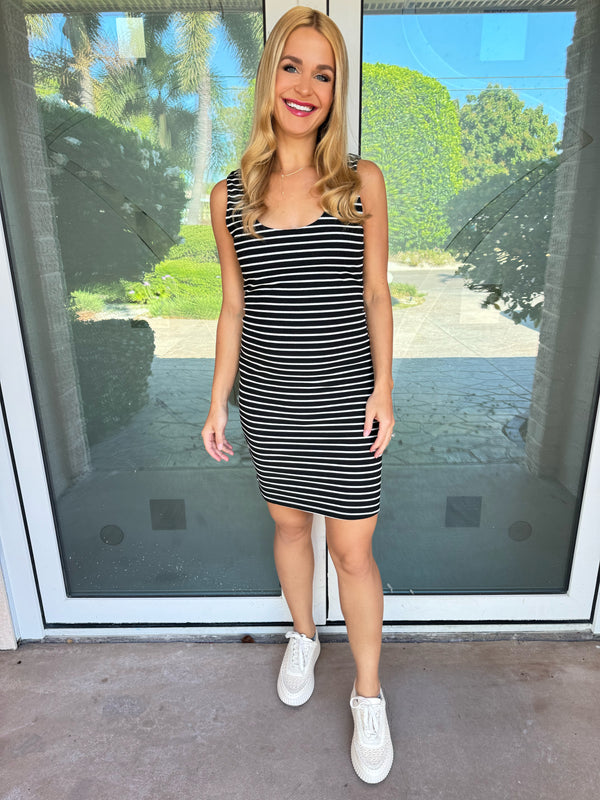 Steady in Stripes Scoop Neck Tank Dress