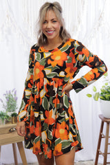 Fall Floral Babydoll Dress