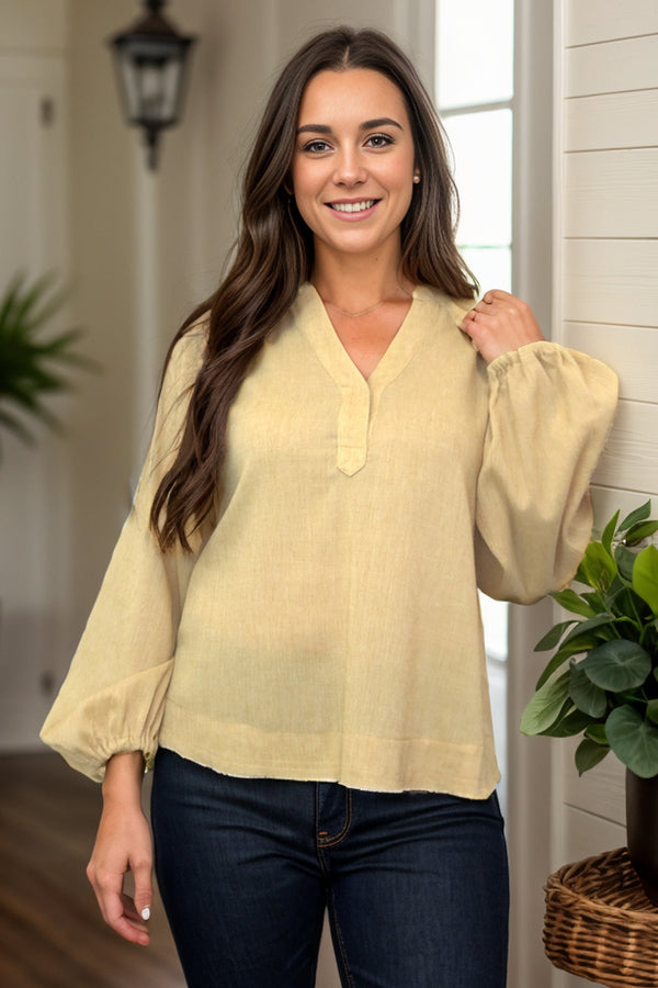 (06-20-24 Thursday) Gauze Blouse - Yellow