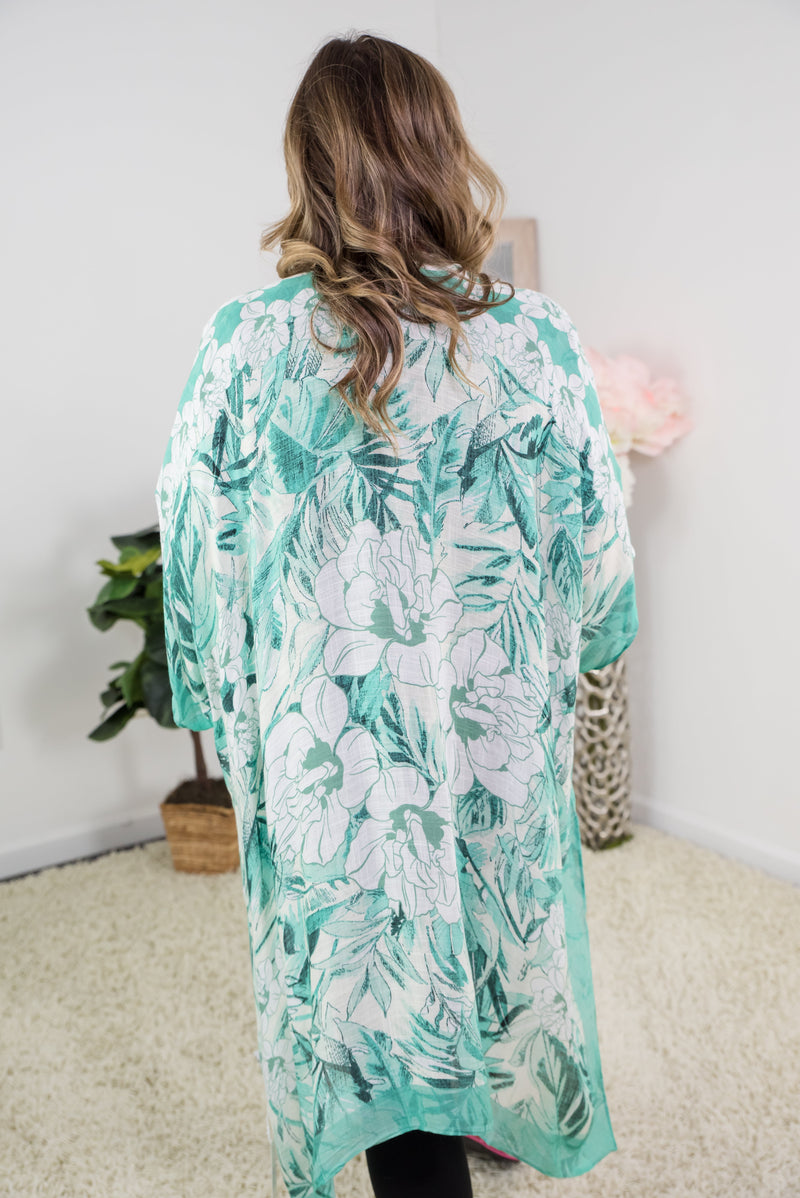 Rose of Sharon Floral Kimono