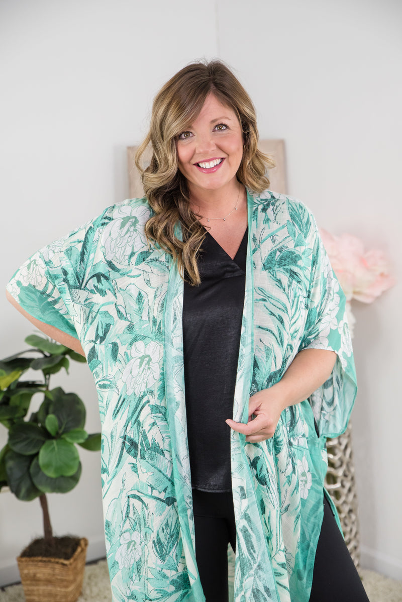 Rose of Sharon Floral Kimono