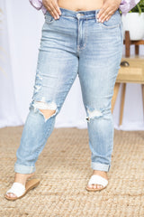 Judy Blue Cuffed Relaxed Jeans
