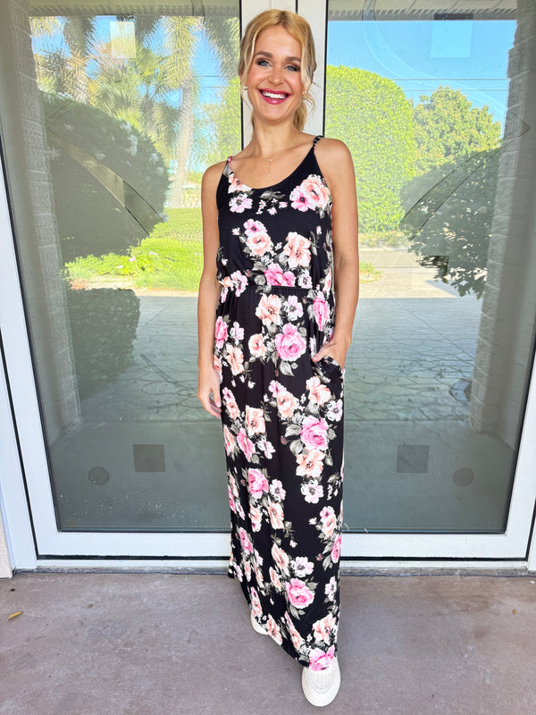 Floral Buttery Pocket Maxi Dress