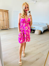 Brushed Pink Floral Pocket Dress