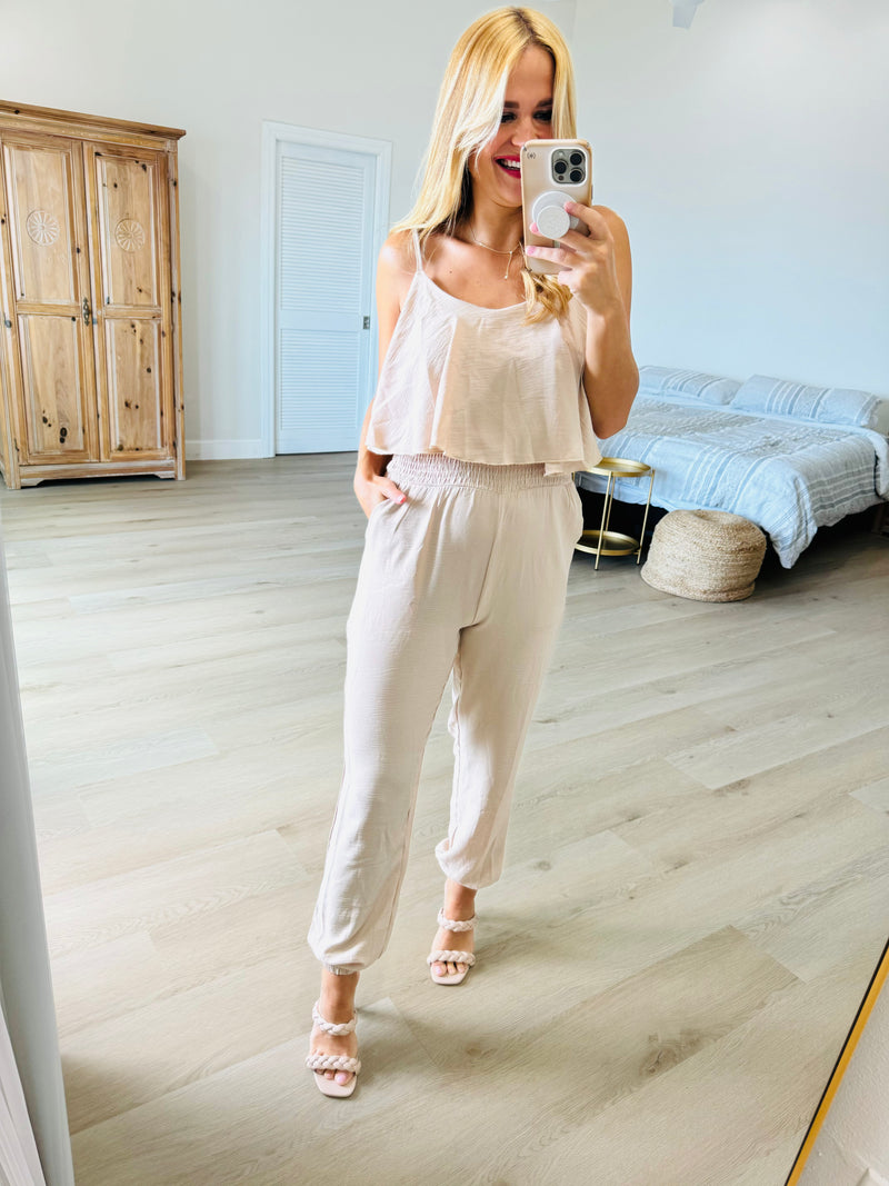 Stroll in the Sand Pocket Jumpsuit